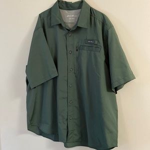 Like New Men’s Eddie Bauer Tech Woven Green Shirt Size XXL
